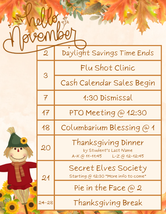 NOVEMBER EVENTS 2025-2026